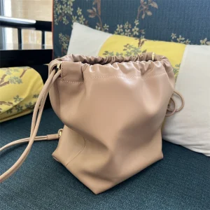 Women Shoulder Bucket Bag TOP Luxury Genuine Leather Crossbody Bag Girl Designer Drawstring Barrel Bag Fashion Trend 2024