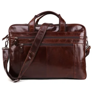 Men Genuine Leather Briefcase Luxury Handbag Male Business Travel Shoulder Bag Men's 17 Inch Laptop Cowhide Messenger