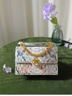 2023 New Design Luxury Python Leather Women's Shoulder Bag Fashion Genuine Leather Lady Bag High Grade Messenger Bag 45