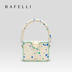 BAFELLI 2024 NEW WOMEN'S HANDBAG BOXY GENUINE LEATHER ORIGINAL DESIGNER LUXURY BRAND CAT SHOULDER FASHION BAGS STYLISH PURSE