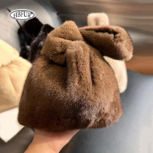 Luxury Designer Bag Clutch Real Mink Fur Women Handbags Women's Bags Plush Soft Shopper Purses Crossbody Bags For Women Handbag