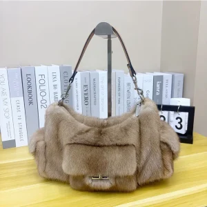 Pure Imported Mink Hair 2024 Fashion Designer Crossbidy Bag Y2K Luxury Handbag Women's Bag Real Fur Bag