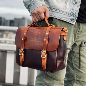 Top quality natural genuine leather men's shoulder messenger bag outdoor casual business travel luxury work real cowhide handbag