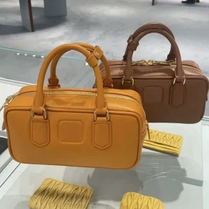 2024 New Bowling Totes Bag Small Square Shoulder Bag Genuine Cowhide Luxury Designer Brand Handbag Crossbody Bag Women Purse